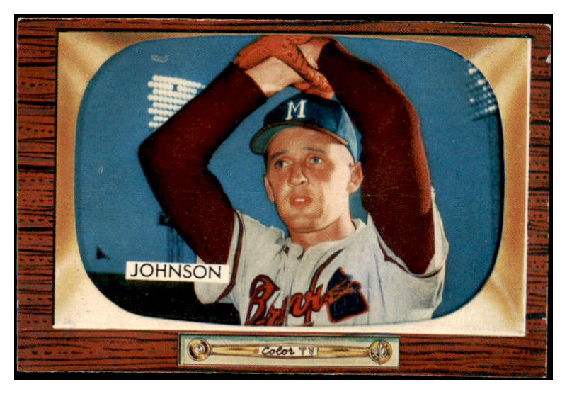 1955 Bowman Baseball #157 Ernie Johnson Braves EX-MT Correct 476504