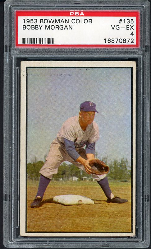 1953 Bowman Color Baseball #135 Bobby Morgan Dodgers PSA 4 VG-EX 476569