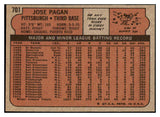 1972 Topps Baseball #701 Jose Pagan Pirates NR-MT 476643