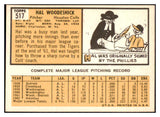 1963 Topps Baseball #517 Hal Woodeshick Colt .45s EX 476677