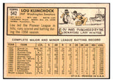 1963 Topps Baseball #542 Lou Klimchock Senators EX 476686