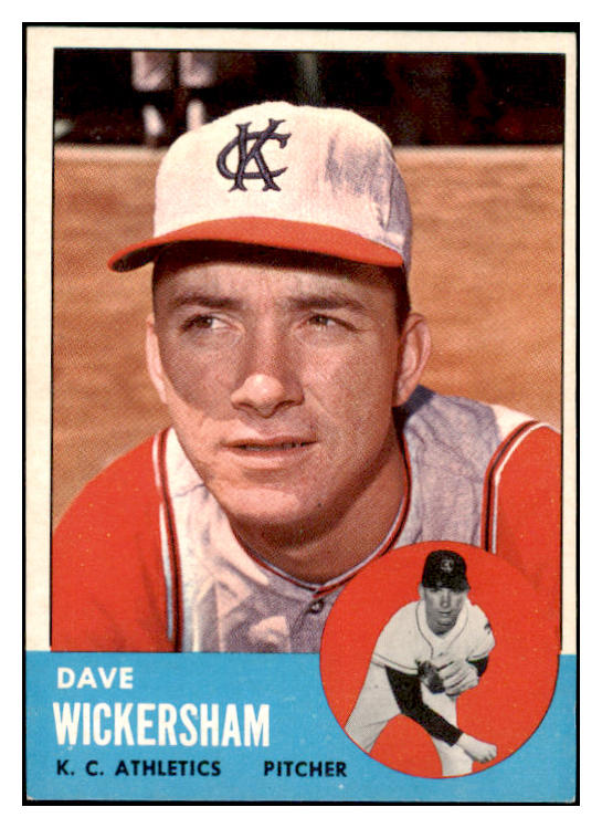 1963 Topps Baseball #492 Dave Wickersham A's EX 476690