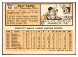 1963 Topps Baseball #551 Billy Klaus Phillies EX 476698