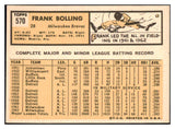 1963 Topps Baseball #570 Frank Bolling Braves EX-MT 476720