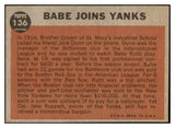 1962 Topps Baseball #136 Babe Ruth Yankees EX-MT 476733