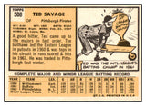 1963 Topps Baseball #508 Ted Savage Pirates EX 476767