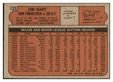 1972 Topps Baseball #733 Jim Ray Hart Giants NR-MT 476777