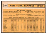 1963 Topps Baseball #247 New York Yankees Team EX 476848