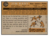 1960 Topps Baseball #136 Jim Kaat Senators EX 476855