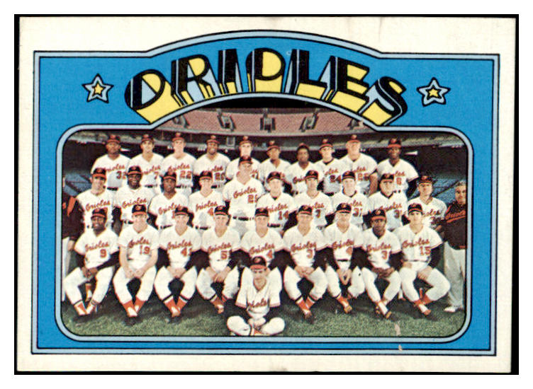 1972 Topps Baseball #731 Baltimore Orioles Team EX-MT 476876