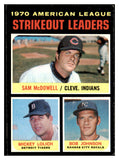 1971 Topps Baseball #071 A.L. Strike Out Leaders McDowell EX-MT 476892