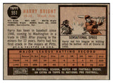 1962 Topps Baseball #551 Harry Bright Senators VG-EX 476956