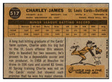 1960 Topps Baseball #517 Charley James Cardinals EX 477011