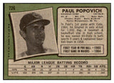 1971 Topps Baseball #726 Paul Popovich Cubs EX-MT 477083