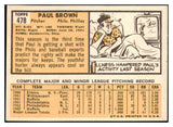 1963 Topps Baseball #478 Paul Brown Phillies NR-MT 477141