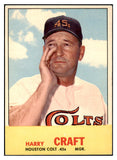 1963 Topps Baseball #491 Harry Craft Colt .45s NR-MT 477143
