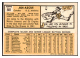 1963 Topps Baseball #501 Joe Azcue A's NR-MT 477145