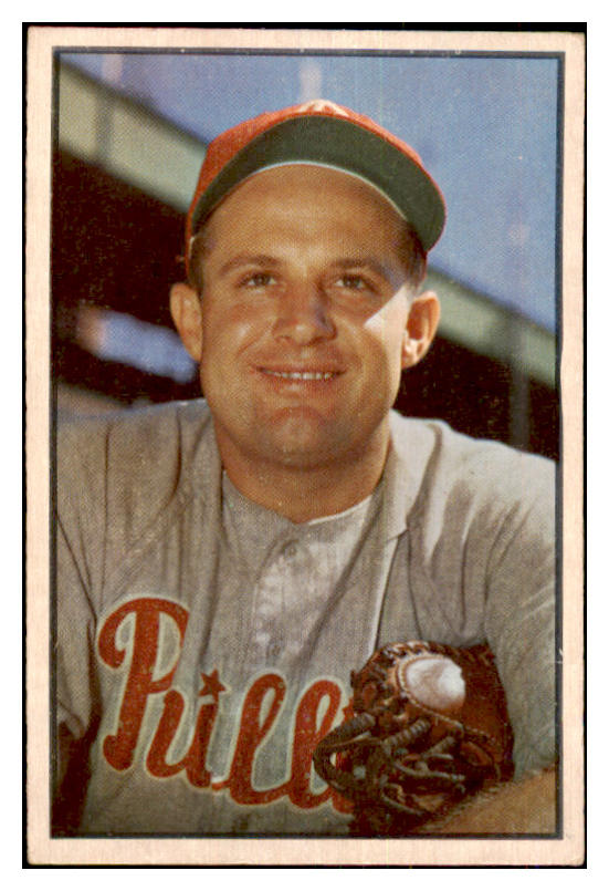 1953 Bowman Color Baseball #028 Smoky Burgess Phillies EX+/EX-MT 477212