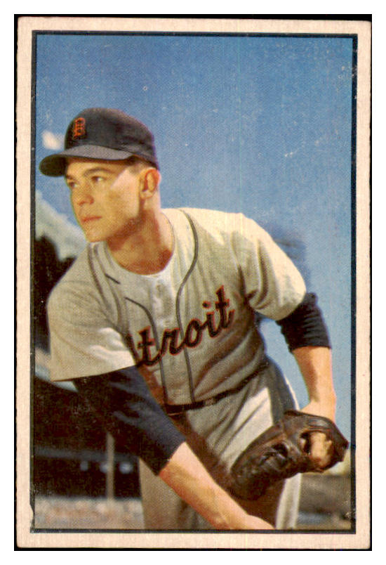 1953 Bowman Color Baseball #004 Art Houtteman Tigers EX+/EX-MT 477218