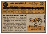 1960 Topps Baseball #502 Jim Bunning Tigers EX 477273