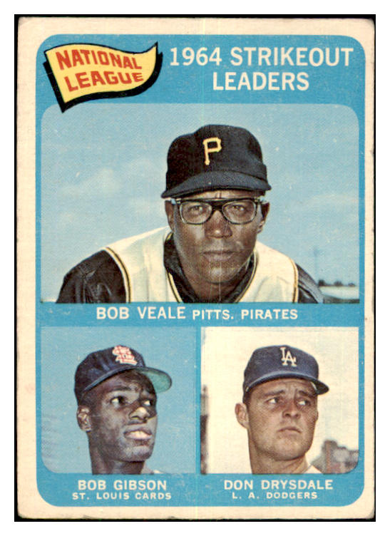 1965 Topps Baseball #012 N.L. Strike Out Leaders Bob Gibson VG-EX 477280