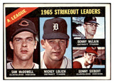 1966 Topps Baseball #226 A.L. Strike Out Leaders Sam McDowell EX 477308