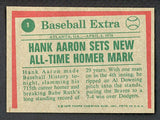 1975 Topps Baseball #001 Hank Aaron HL Braves EX-MT 477422