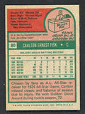 1975 Topps Baseball #080 Carlton Fisk Red Sox EX-MT 477432