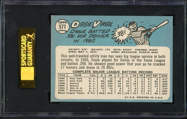 1965 Topps Baseball #571 Ozzie Virgil Pirates SGC 7 NM 477581