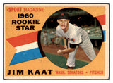 1960 Topps Baseball #136 Jim Kaat Senators VG 477617