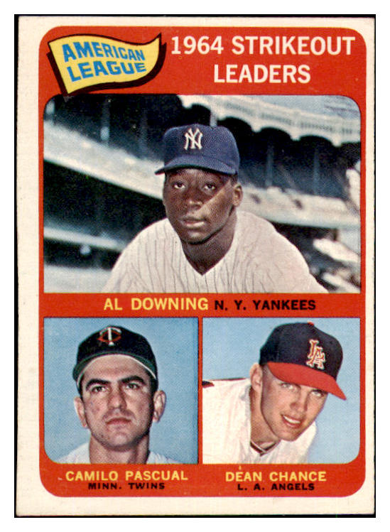 1965 Topps Baseball #011 A.L. Strike Out Leaders Dean Chance VG-EX 477641