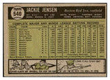 1961 Topps Baseball #540 Jackie Jensen Red Sox EX 477708