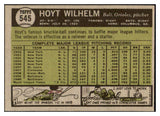 1961 Topps Baseball #545 Hoyt Wilhelm Orioles EX+/EX-MT 477714
