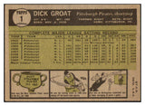 1961 Topps Baseball #001 Dick Groat Pirates NR-MT 477790