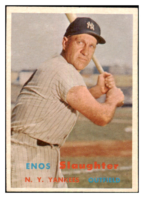 1957 Topps Baseball #215 Enos Slaughter Yankees EX-MT 477803