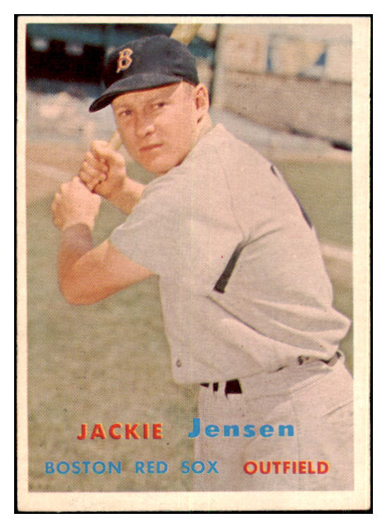 1957 Topps Baseball #220 Jackie Jensen Red Sox EX-MT 477804