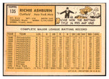 1963 Topps Baseball #135 Richie Ashburn Mets EX+/EX-MT 477854