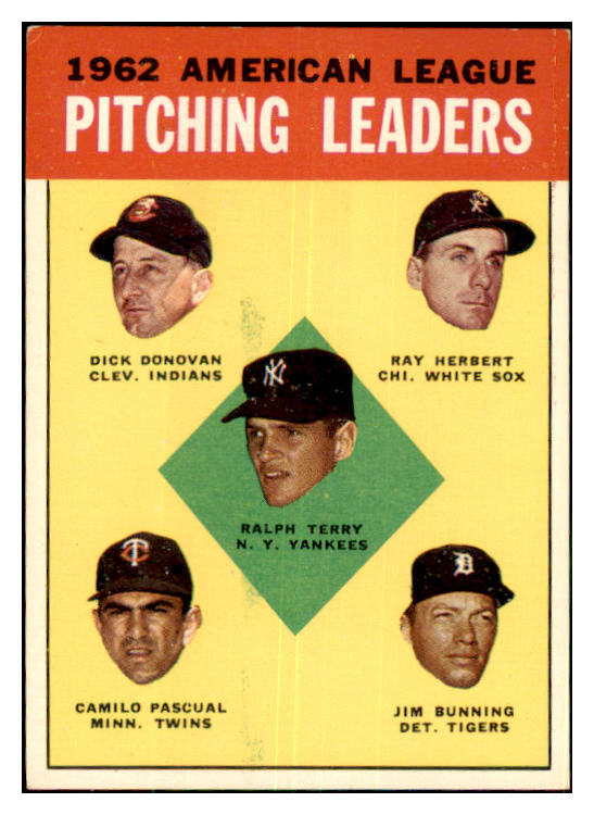 1963 Topps Baseball #008 A.L. Win Leaders Jim Bunning EX+/EX-MT 477859