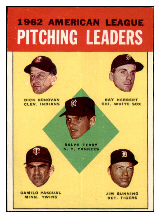 1963 Topps Baseball #008 A.L. Win Leaders Jim Bunning EX-MT 477872
