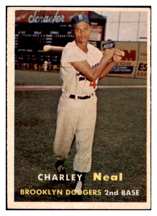 1957 Topps Baseball #242 Charlie Neal Dodgers EX+/EX-MT 477901
