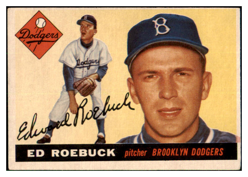 1955 Topps Baseball #195 Ed Roebuck Dodgers VG-EX 477923