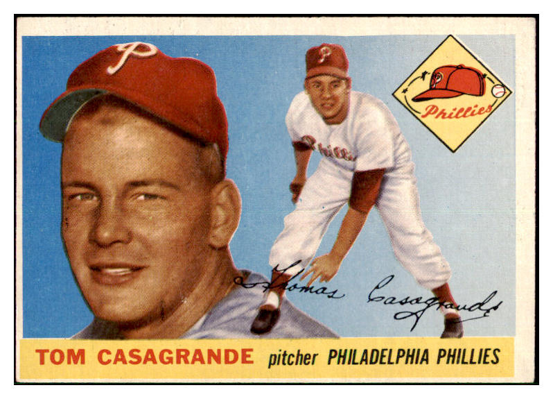 1955 Topps Baseball #167 Tom Casagrande Phillies EX+/EX-MT 477951