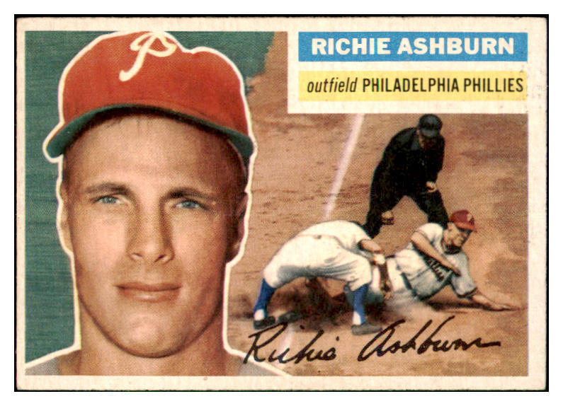 1956 Topps Baseball #120 Richie Ashburn Phillies EX-MT Gray 477963