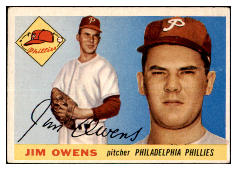 1955 Topps Baseball #202 Jim Owens Phillies VG-EX 477980