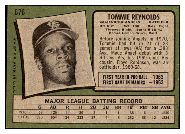 1971 Topps Baseball #676 Tommie Reynolds Angels EX-MT 478018
