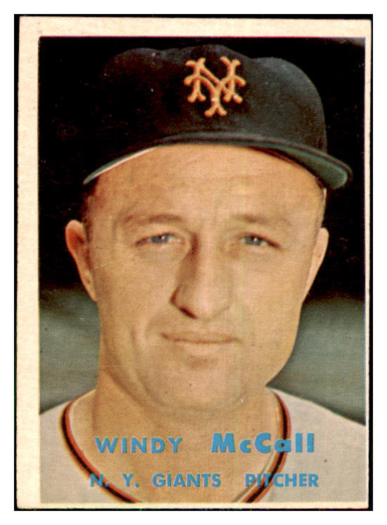 1957 Topps Baseball #291 Windy McCall Giants VG-EX 478075