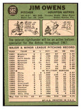 1967 Topps Baseball #582 Jim Owens Astros EX-MT 478124