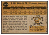 1960 Topps Baseball #548 Don Mincher Senators VG-EX 478167