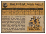 1960 Topps Baseball #508 Billy Consolo Senators VG-EX 478170