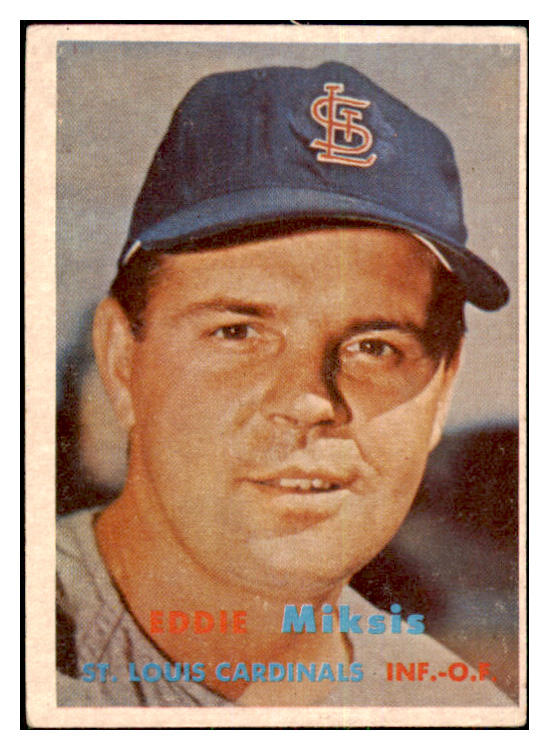 1957 Topps Baseball #350 Eddie Miksis Cardinals VG-EX 478186